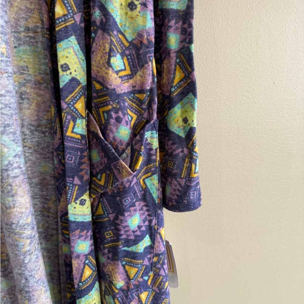 NWT LuLaRoe Multicolor Patterned Long Duster Card… - image 7